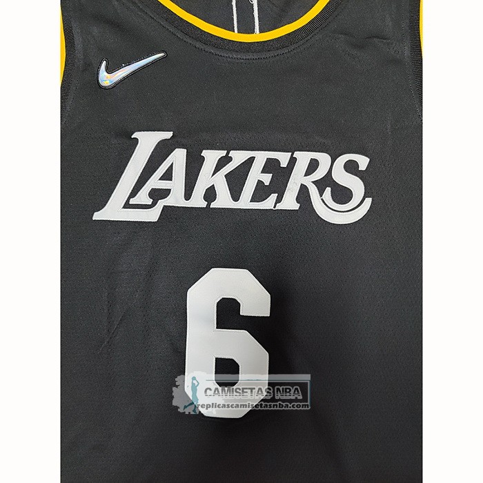 Camiseta Los Angeles Lakers LeBron James NO 6 Select Series 2022 Negro